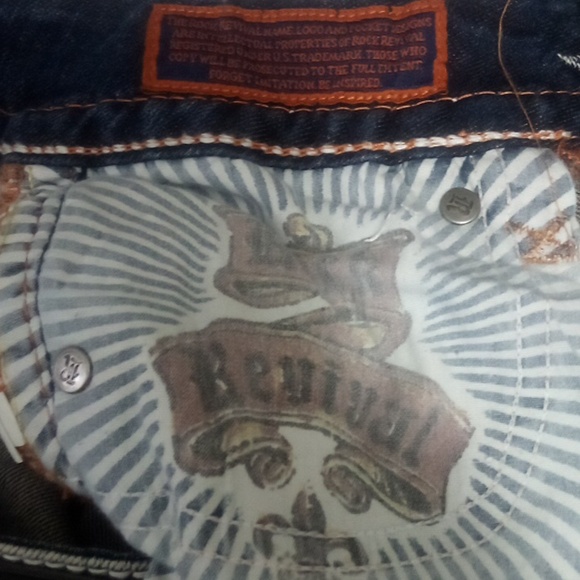 Rock Revival NWT Women's 26 Bootcut Jen Distressed Faux Leather Flap Pockets - Picture 7 of 11